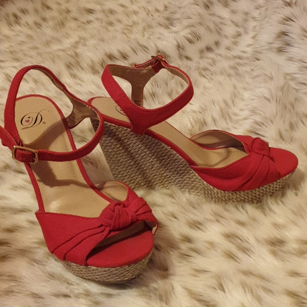 Red Wedge Heels